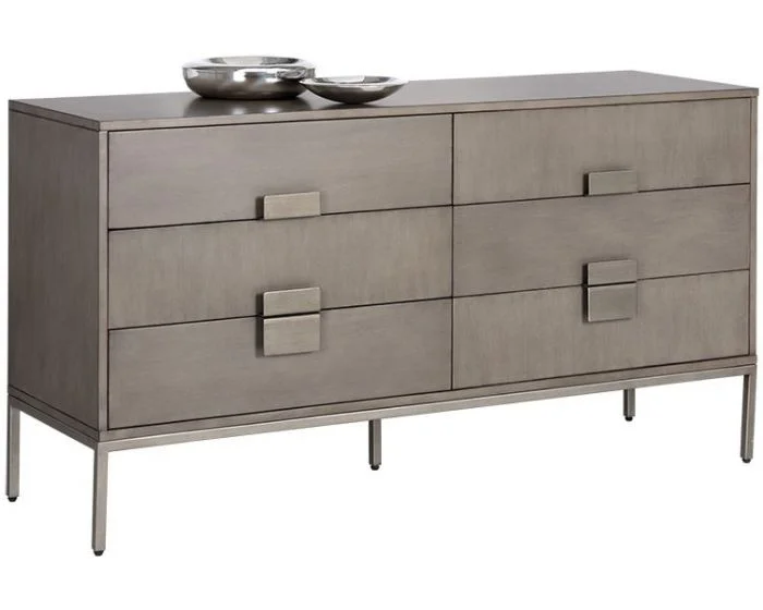 Sunpan MIXT Jade Dresser – Antique Silver – Ash Grey