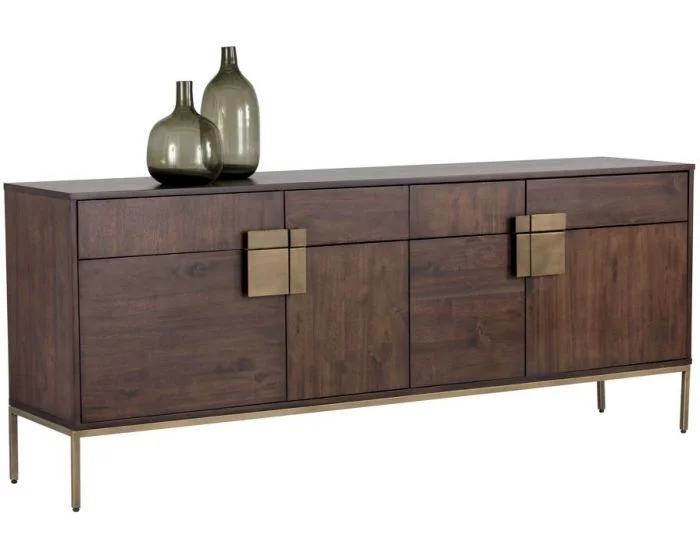 Sunpan MIXT Jade Sideboard – Antique Brass – Dark Mango