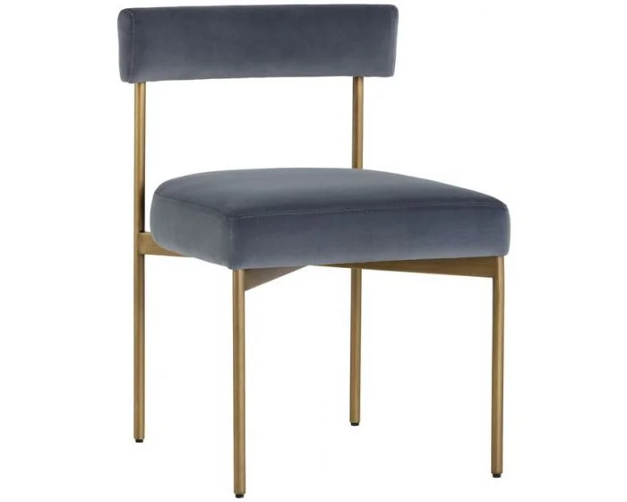 Sunpan Zenn Seneca Dining Chair – Velvet Slate – Set of 2 (Dropshippable)