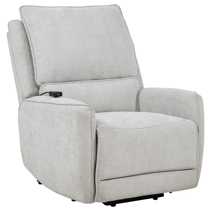 Sylmar Chenille Upholstered Dual Power Lift Recliner Grey