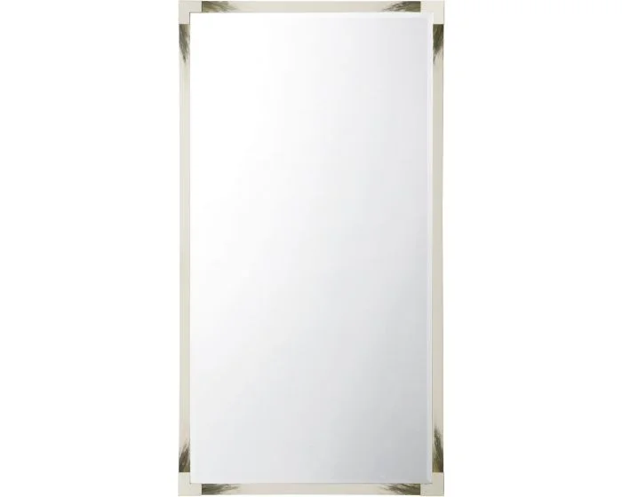 Theodore Alexander Cutting Edge Floor Mirror Longhorn White