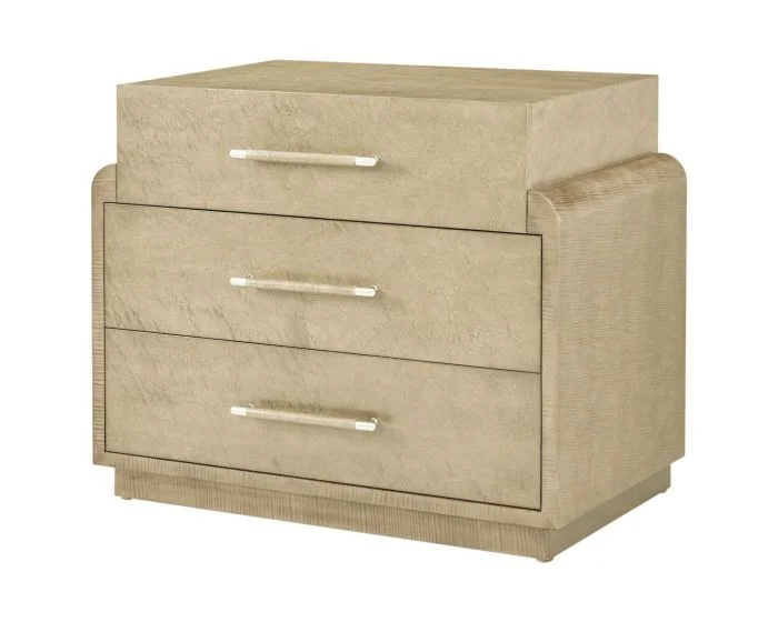 Theodore Alexander Origins Three-Drawer Nightstand in Sesame