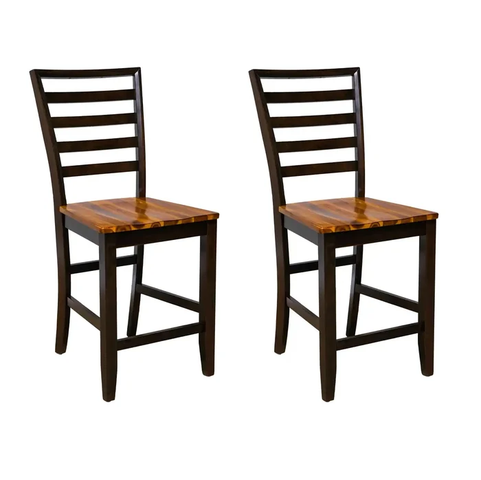 Timberline – Ladderback Barstools (Set of 2) – Brown