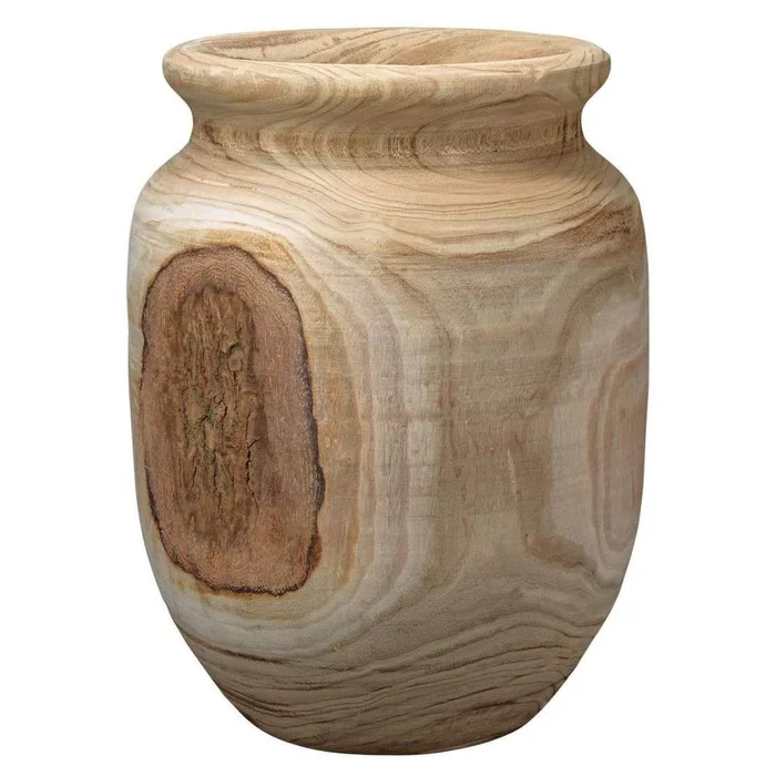 Topanga Wooden Vase in Natural Wood