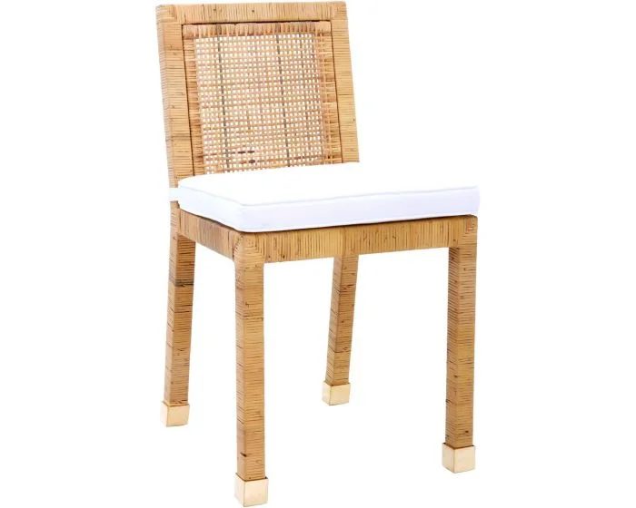 TOV Furniture Amara Dining Chair – Rattan Performance Fabric (Dropshippable)