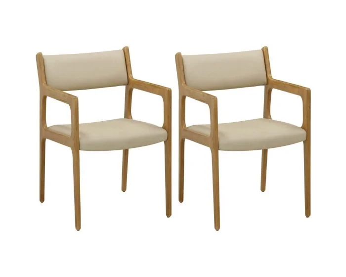 TOV Furniture Ari Dining Chair – Set of 2 – Cream Vegan Leather