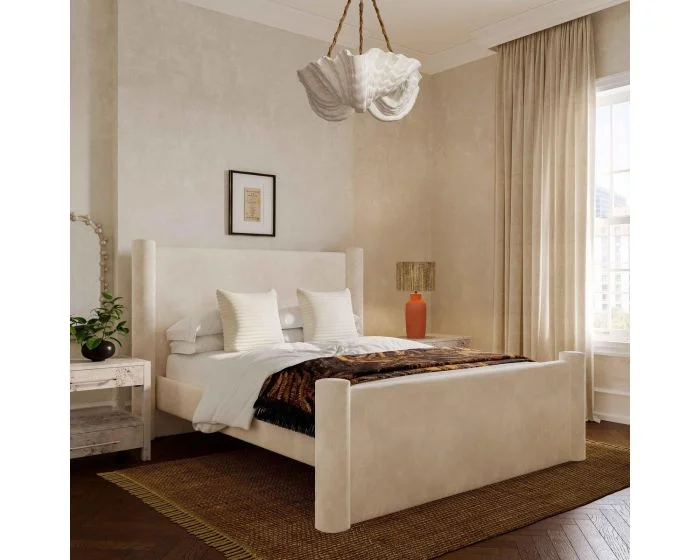 TOV Furniture Athara Bedroom Set – Cream Velvet