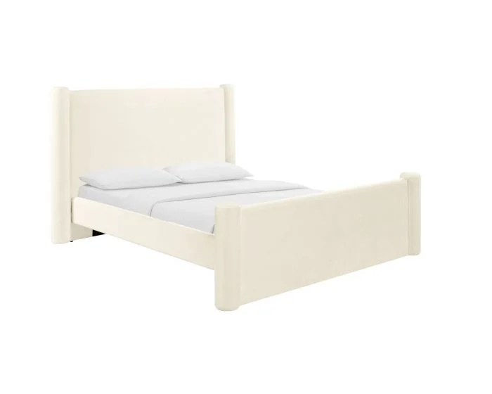 TOV Furniture Athara Queen Bed – Cream Velvet