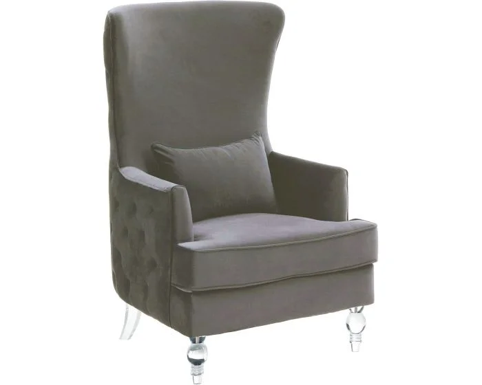 TOV Furniture Aubree Tall Chair with Acrylic Legs – Grey (CL1A) – CLEARANCE SALE