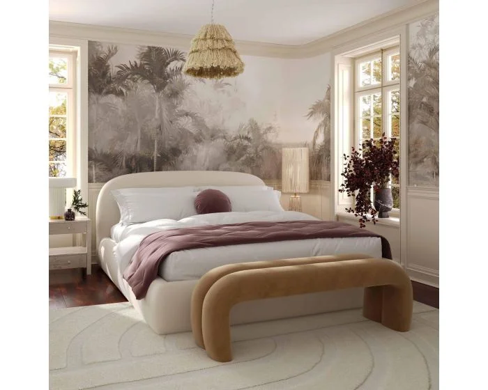 TOV Furniture Bara Textured Bedroom Set – Velvet Cream