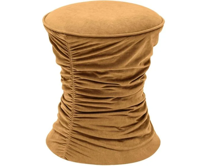 TOV Furniture Bounce Ruched Adjustable Ottoman – Dark Terracotta Velvet (CL1A) – CLEARANCE SALE (Dropshippable)