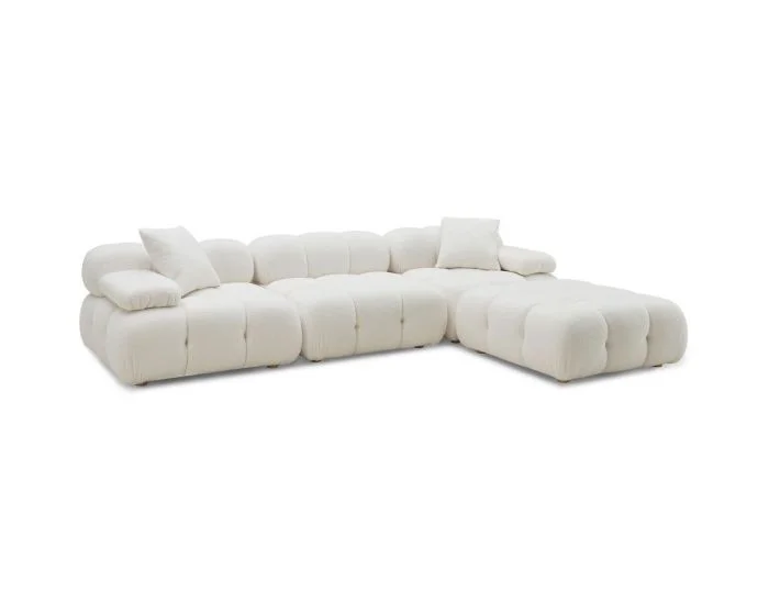 TOV Furniture Calliope 4-piece Modular Sectional – Cream Vegan Shearling