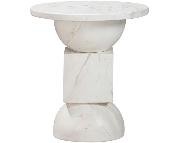 TOV Furniture Chip Indoor / Outdoor Side Table – Marble Print (Dropshippable)