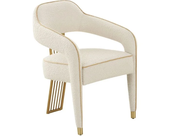 TOV Furniture Corralis Performance Boucle Dining Chair – Cream (Dropshippable)