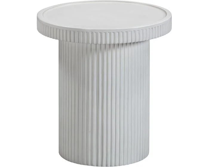 TOV Furniture Darcy Concrete Side Table – White (Dropshippable)