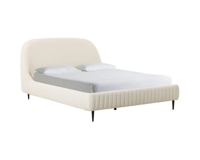 TOV Furniture Denise Bed in Queen – Cream Boucle