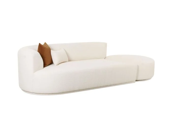 TOV Furniture Fickle 2-Piece Chaise Modular LAF Sofa – Cream Boucle