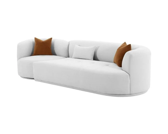 TOV Furniture Fickle 2-Piece Modular RAF Sofa – Grey Velvet (CL1A) – CLEARANCE SALE