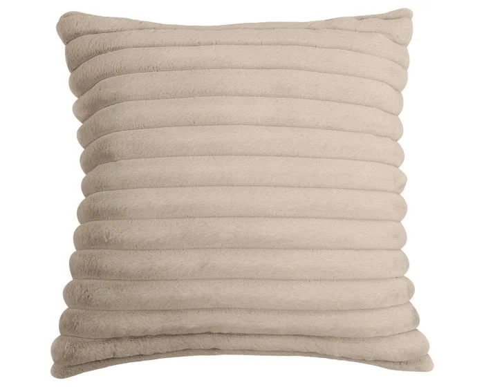 TOV Furniture Furry Square Accent Pillow – Taupe Vegan Fur (Dropshippable)