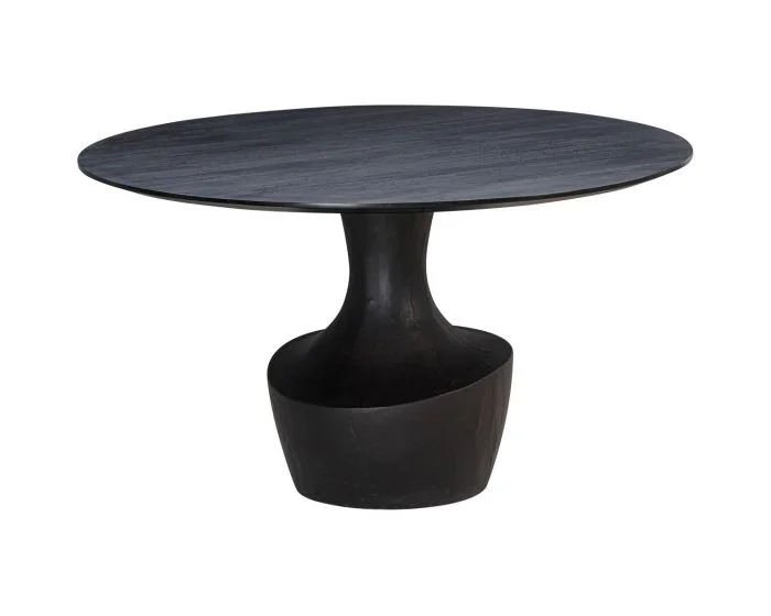 TOV Furniture Gevra Dining Table – Black Acacia & Faux Plaster