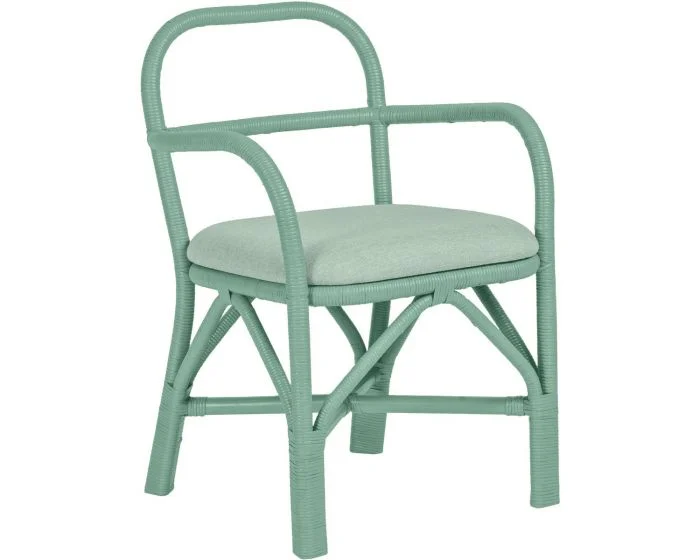 TOV Furniture Ginny Rattan Dining Chair -Green (Dropshippable)