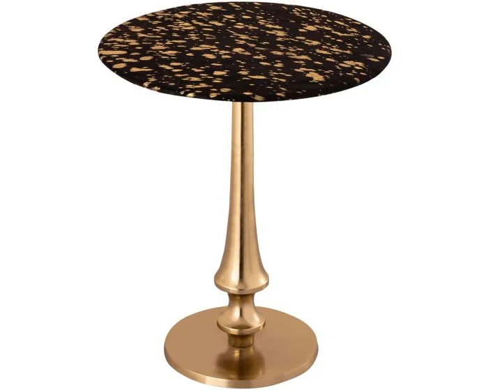 TOV Furniture Gold Goathide Side Table (Dropshippable)