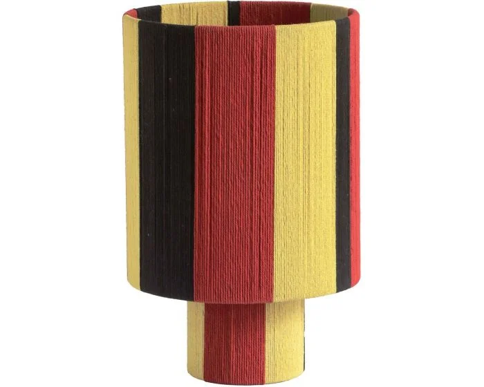 TOV Furniture Guinevere Striped Cotton Table Lamp – Red and Yellow (Dropshippable)