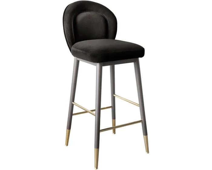 TOV Furniture Hailey Barstool – Charcoal Grey Velvet (CL1A) – CLEARANCE SALE (Dropshippable)