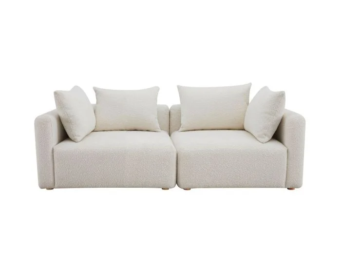 TOV Furniture Hangover Loveseat – Cream Boucle