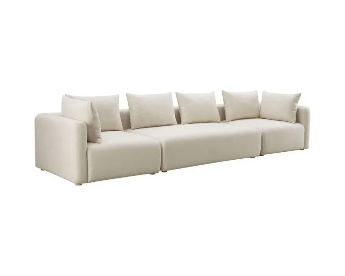 TOV Furniture Hangover Performance 145″ Long Sofa – Cream Linen