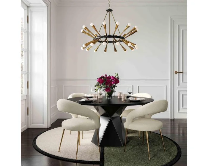 TOV Furniture Iris Glass Dining Set – Black