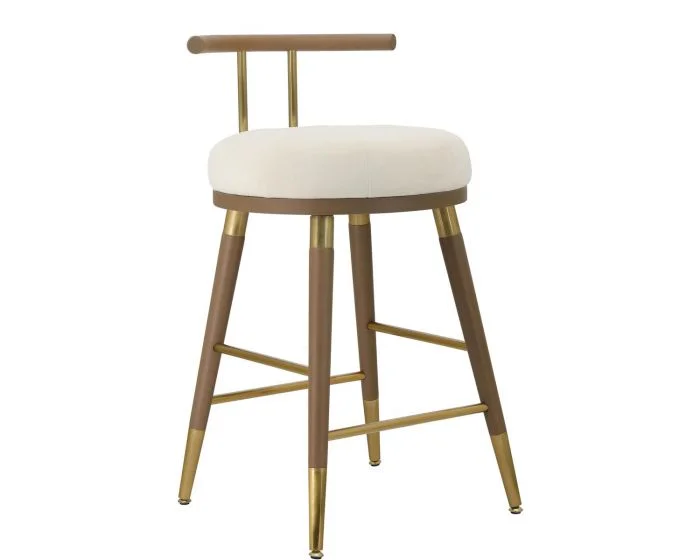 TOV Furniture Juniper Counter Stool – Cream Velvet (Dropshippable)