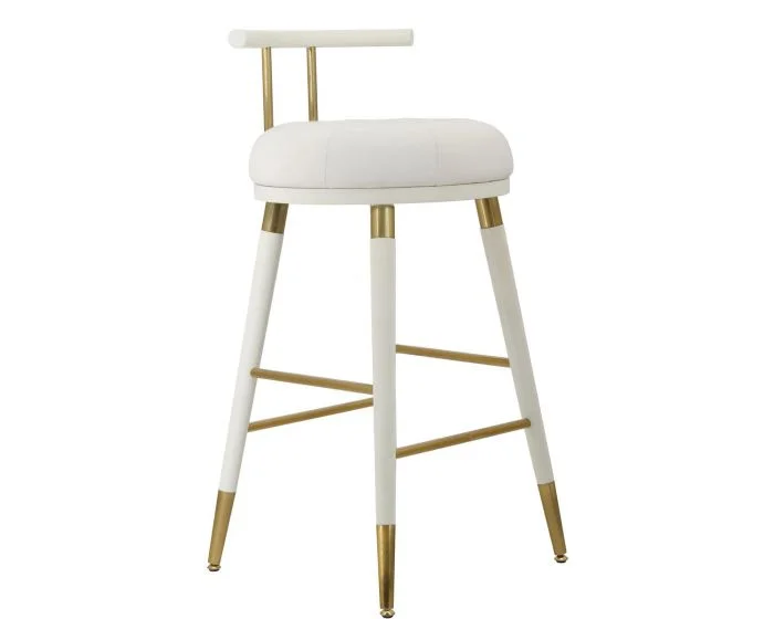 TOV Furniture Juniper Vegan Leather Counter Stool – White (Dropshippable)