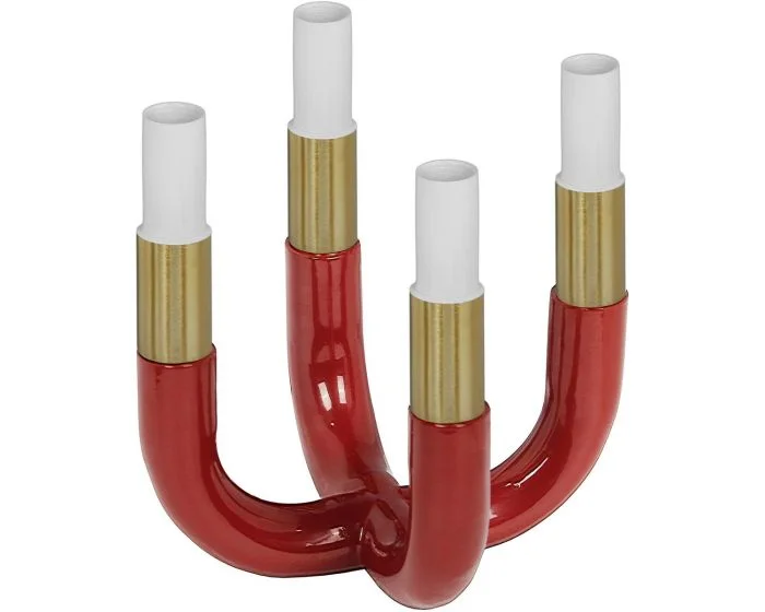 TOV Furniture Kaonashi Candelabra – Burgundy (Dropshippable)