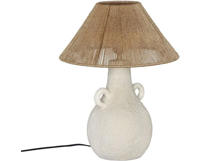 TOV Furniture Lalit Ceramic Table Lamp – Natural & White (Dropshippable)