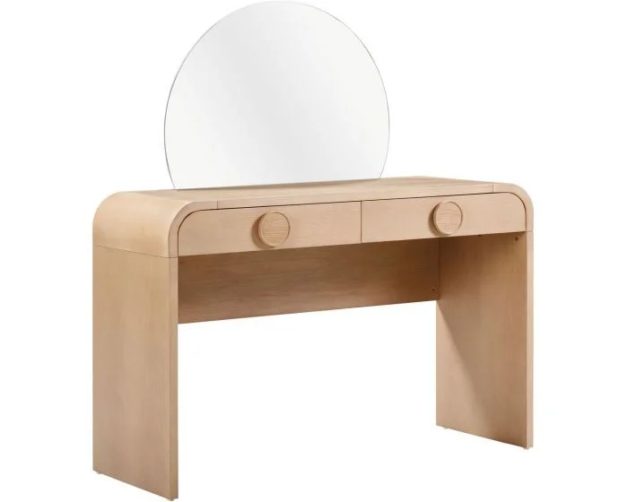 TOV Furniture Moonrise 2-Drawer Vanity Desk – Natural Ash (Dropshippable)