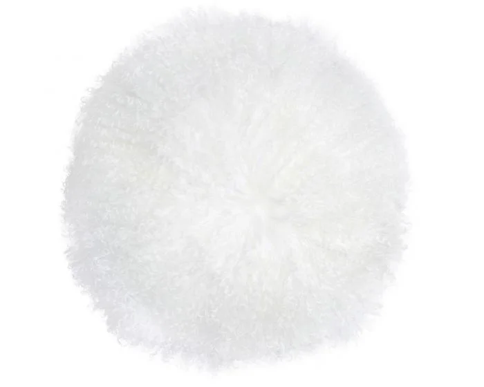 TOV Furniture New Zealand White Sheepskin 16″ Round Pillow (Dropshippable)