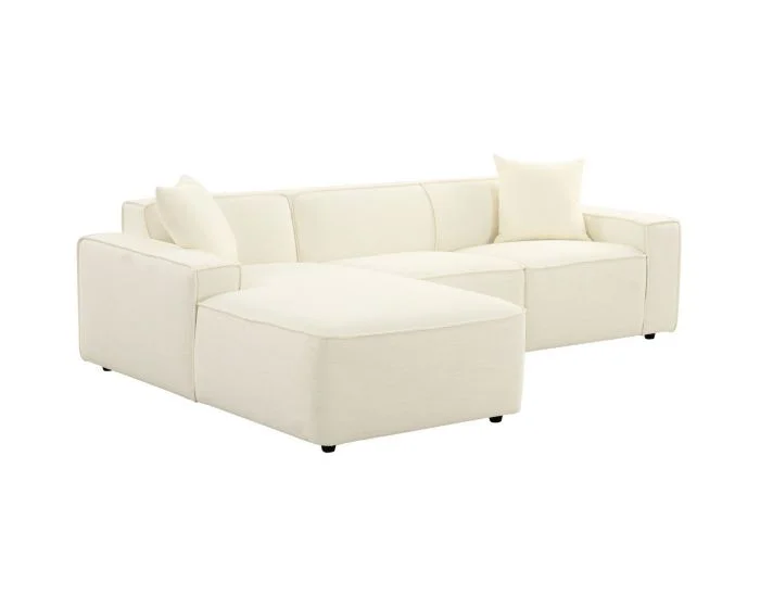 TOV Furniture Olafur Sectional – Left Arm Facing – Cream Linen
