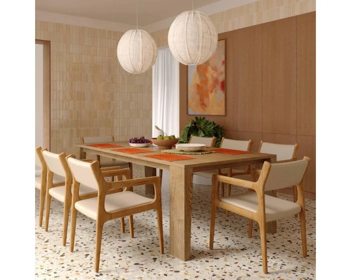 TOV Furniture Polly Extendable Rectangular Dining Set – Natural Ash
