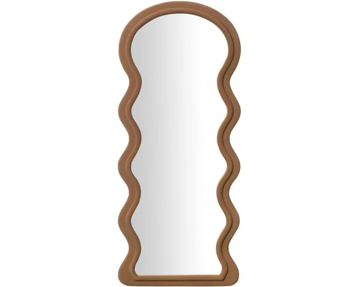 TOV Furniture Rhodes 70″ Floor Mirror – Cinnamon Velvet (Dropshippable)