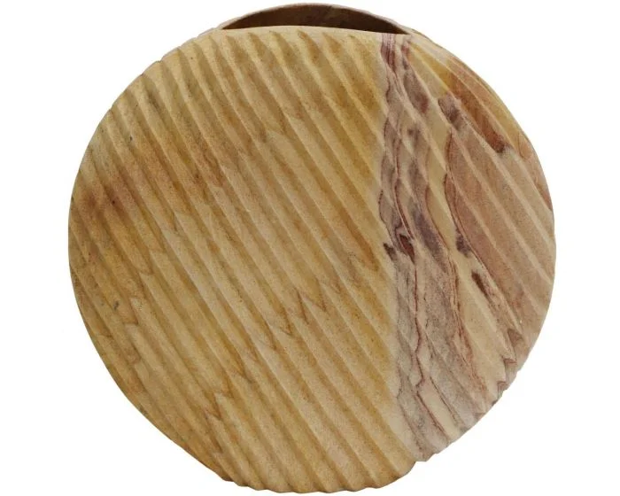 TOV Furniture Saava Shell Stone Vase in Sandstone (Dropshippable)