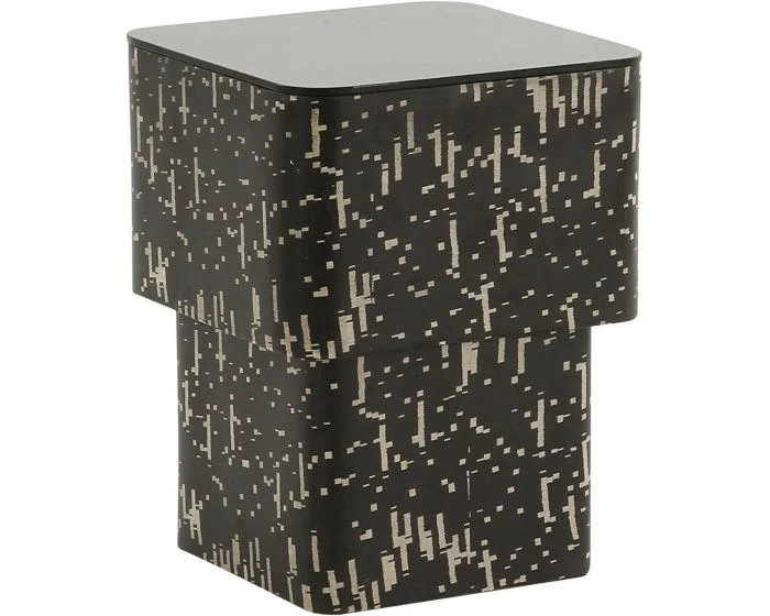 TOV Furniture Side Table – Faye Black Glass (Dropshippable)