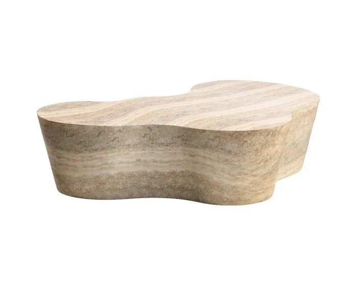 TOV Furniture Slab Coffee Table – Faux Travertine