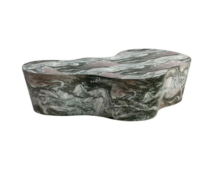TOV Furniture Slab Faux Marble Coffee Table – Grey/Blush