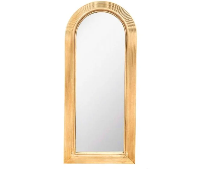 TOV Furniture Tanya 70″ Floor Mirror – Natural Rattan