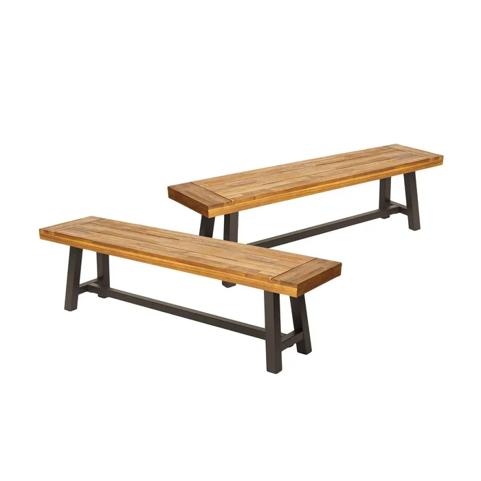 Tranquilizer – Outdoor Acacia Wood Bench With Slat Panel Design