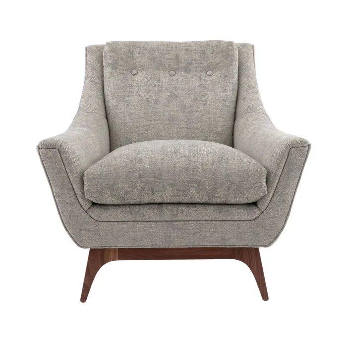 Triton Lounge Chair Oyster Jacquard Dark Walnut