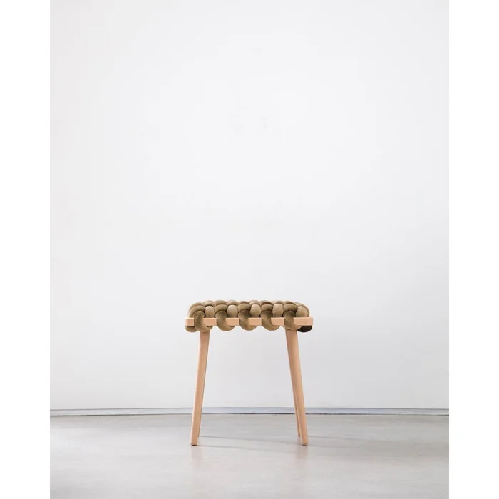 Truflle Velvet Woven Stool