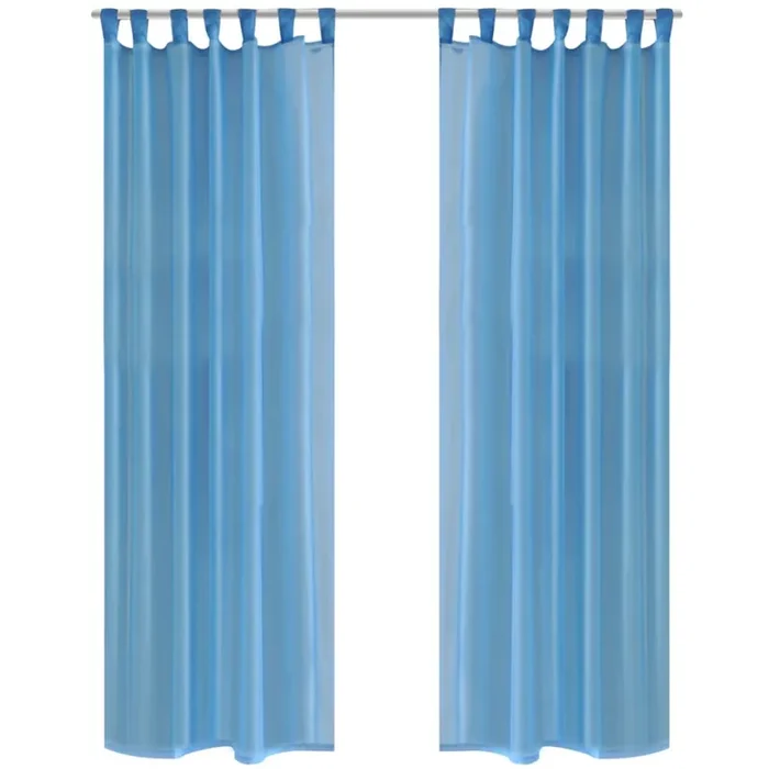 Turquoise Sheer Curtain 140 x 225 cm 2 pcs