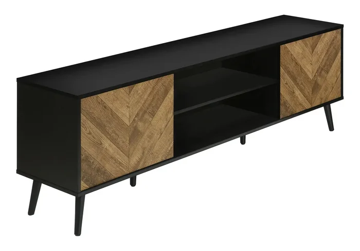 TV Stand, Console, Media Entertainment Center, Storage Cabinet, Modern Design – Black